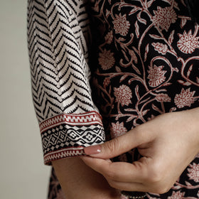 Buy Block Print Cotton Straight Bagh Kurta For Women
