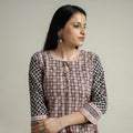Buy Block Print Cotton Straight Bagh Kurta For Women
