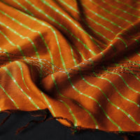 Orange - Leheriya Tie-Dye Mothra Chanderi Silk Dupatta with Tassels