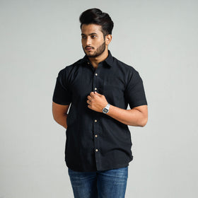  Plain Handloom Cotton Men Half Sleeve Shirt