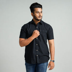  Plain Handloom Cotton Men Half Sleeve Shirt