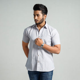 Buy Plain Handloom Cotton Men Half Sleeve Shirt Online at iTokri.com