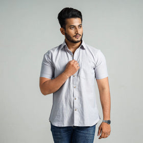 Buy Plain Handloom Cotton Men Half Sleeve Shirt Online at iTokri.com
