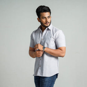 Buy Plain Handloom Cotton Men Half Sleeve Shirt Online at iTokri.com