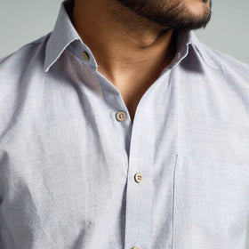 Buy Plain Handloom Cotton Men Half Sleeve Shirt Online at iTokri.com