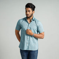 Plain Handloom Cotton Men Half Sleeve Shirt
