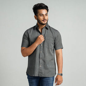 Buy Plain Handloom Cotton Men Half Sleeve Shirt Online at iTokri.com