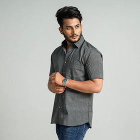 Buy Plain Handloom Cotton Men Half Sleeve Shirt Online at iTokri.com