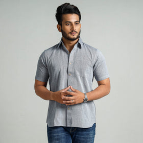 Buy Plain Handloom Cotton Men Half Sleeve Shirt Online at iTokri.com