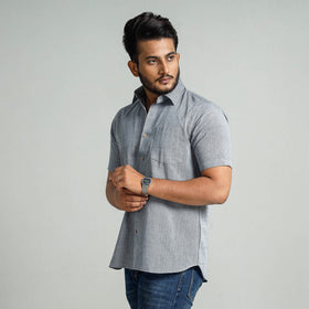 Buy Plain Handloom Cotton Men Half Sleeve Shirt Online at iTokri.com