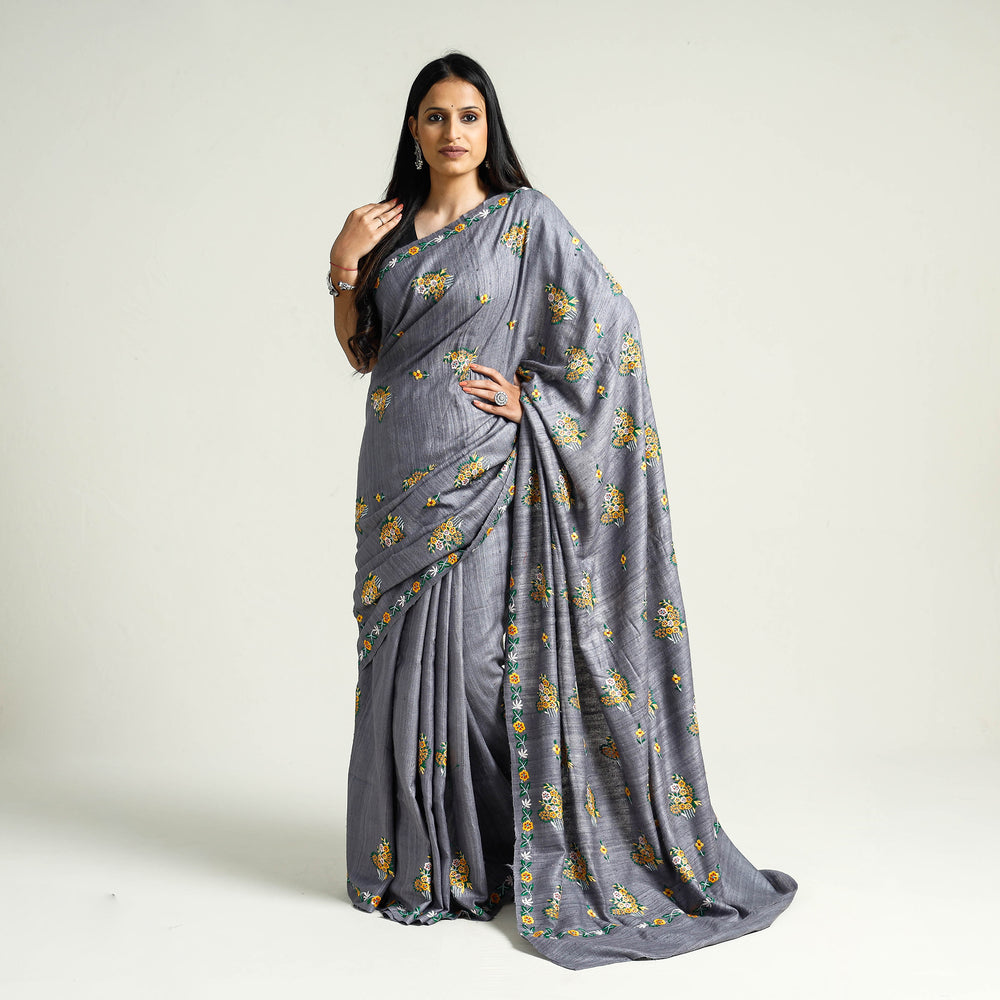 hand embroidery saree