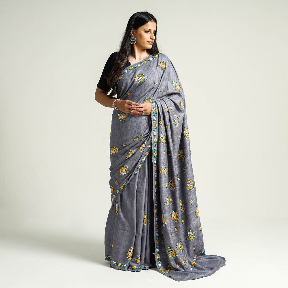 hand embroidery saree