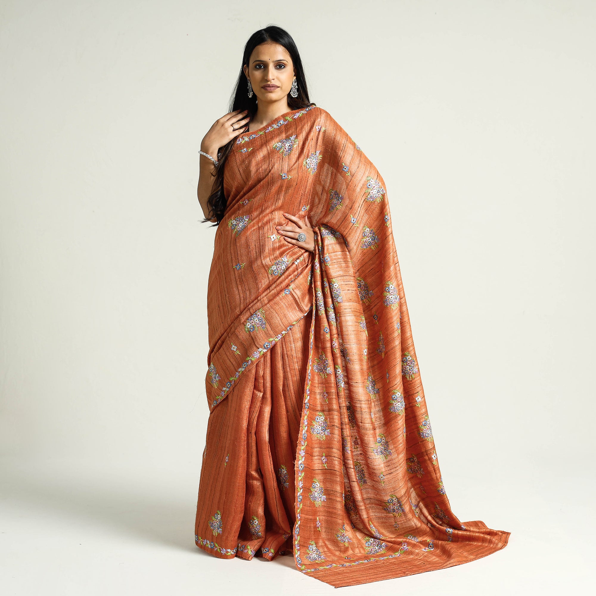 Party Wear Ghicha Tussar Silk Saree, 5.5 m (separate blouse piece) at Rs  2100 in Bhagalpur