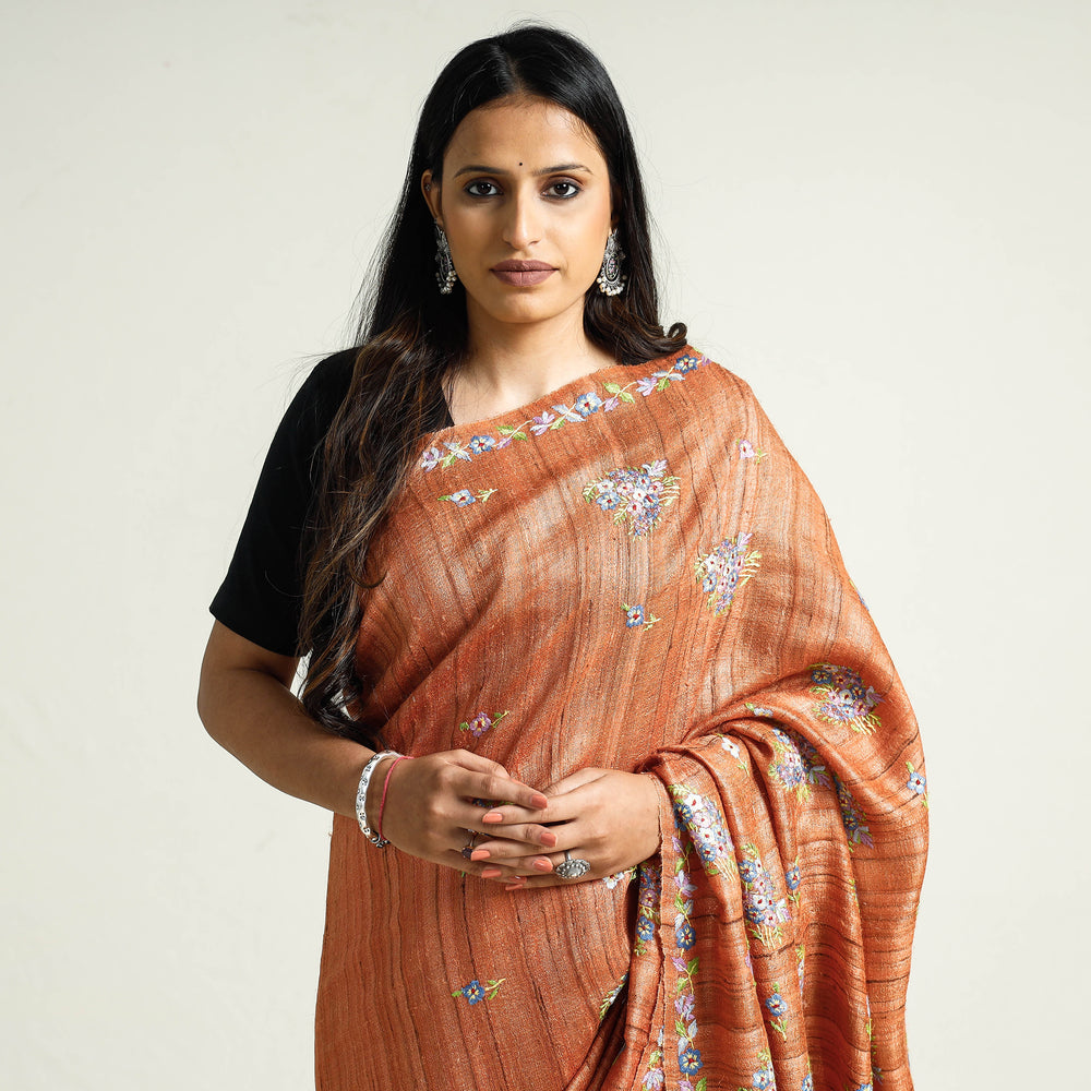 hand embroidery saree