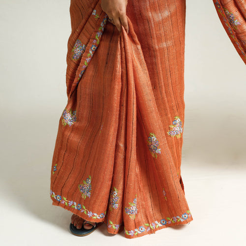 hand embroidery saree