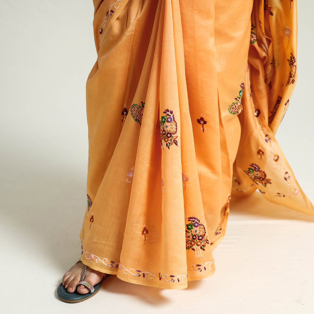 hand embroidery saree