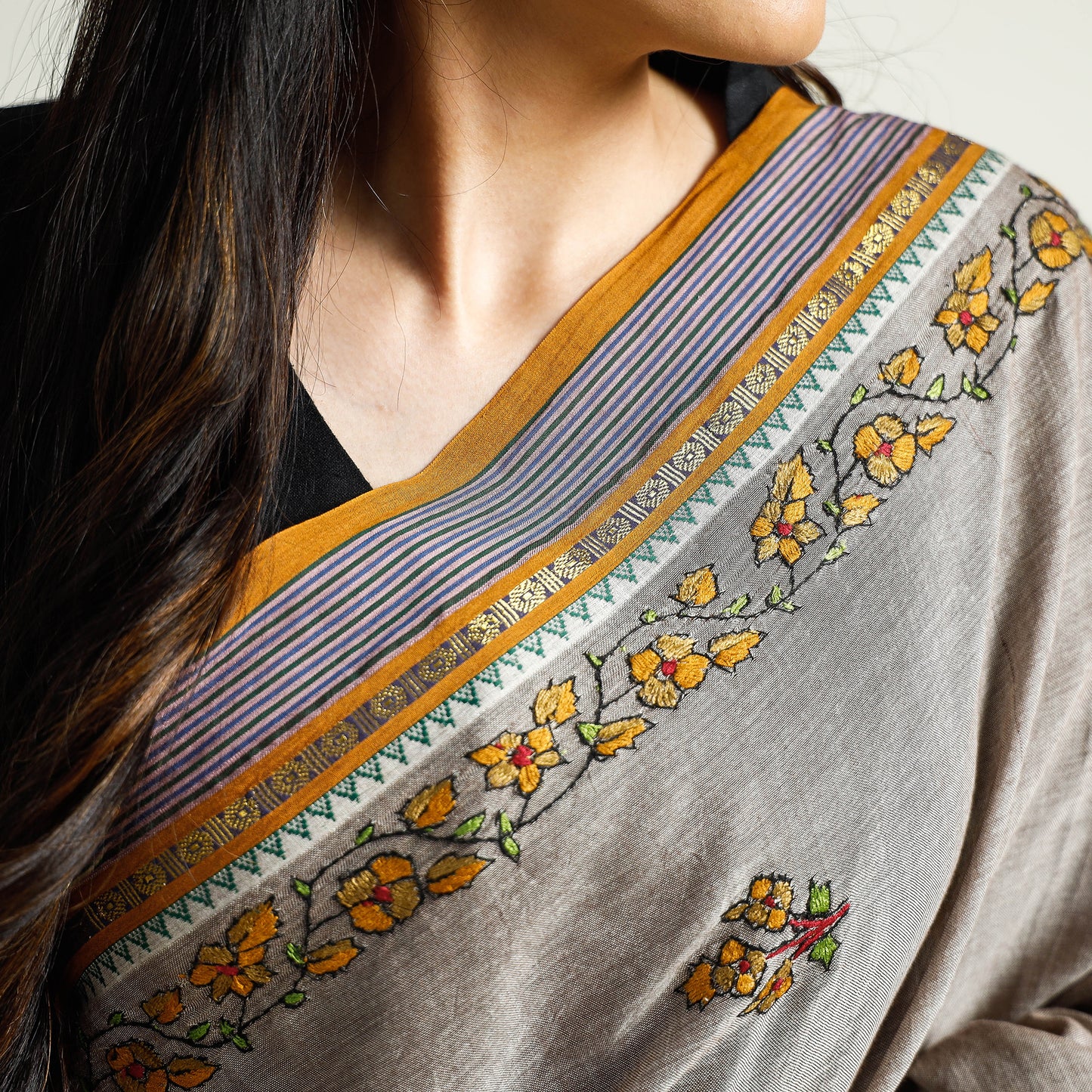 Hand Embroidery Saree