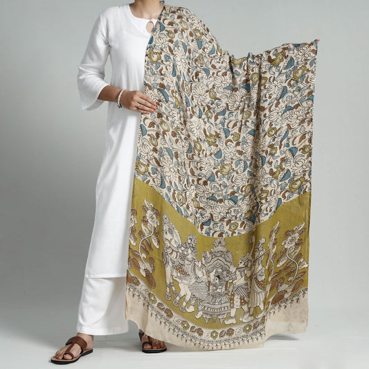 Multicolor - Kalamkari Printed Silk Cotton Dupatta
