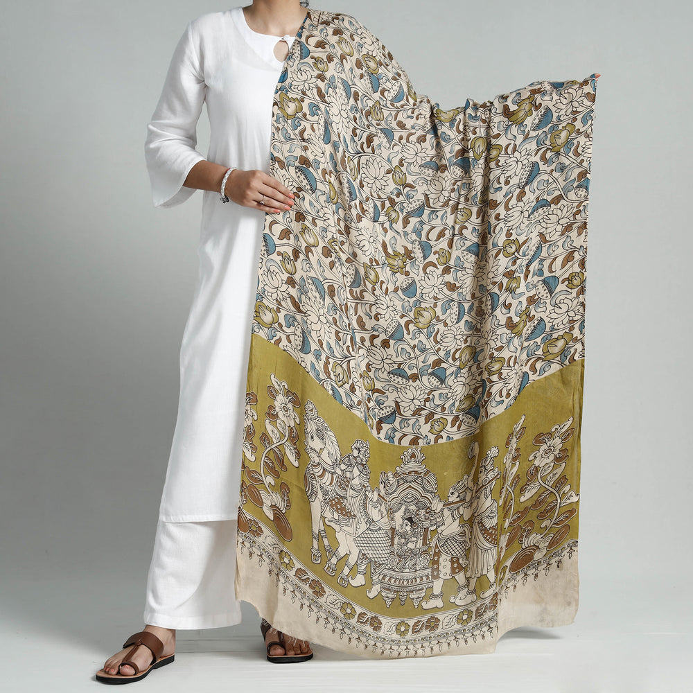 kalamkari silk cotton dupatta