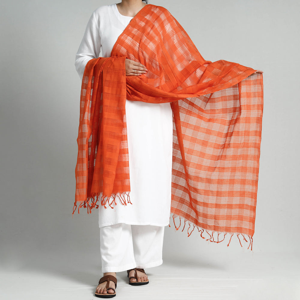 Mangalagiri Cotton Missing Checks Handloom Dupatta