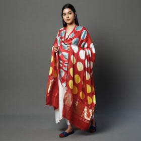  Clamp Dyed Shibori Modal Silk Dupatta with Zari Border Online at iTokri.com