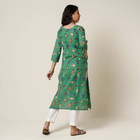  Kalamkari Printed Cotton Long Kurta For Women