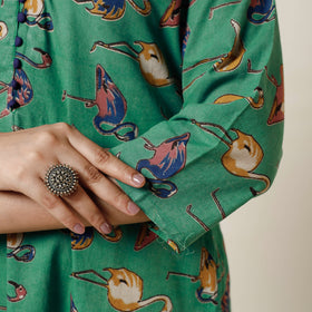  Kalamkari Printed Cotton Long Kurta For Women