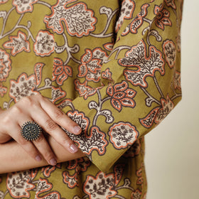  Kalamkari Printed Cotton Long Kurta For Women