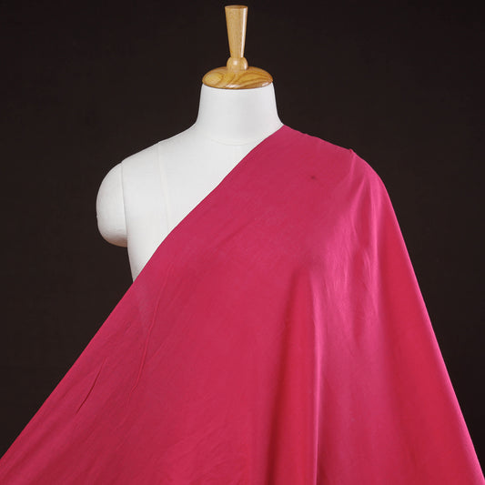 Pink - Baragaon Pre Washed Handloom Plain Cotton Fabric