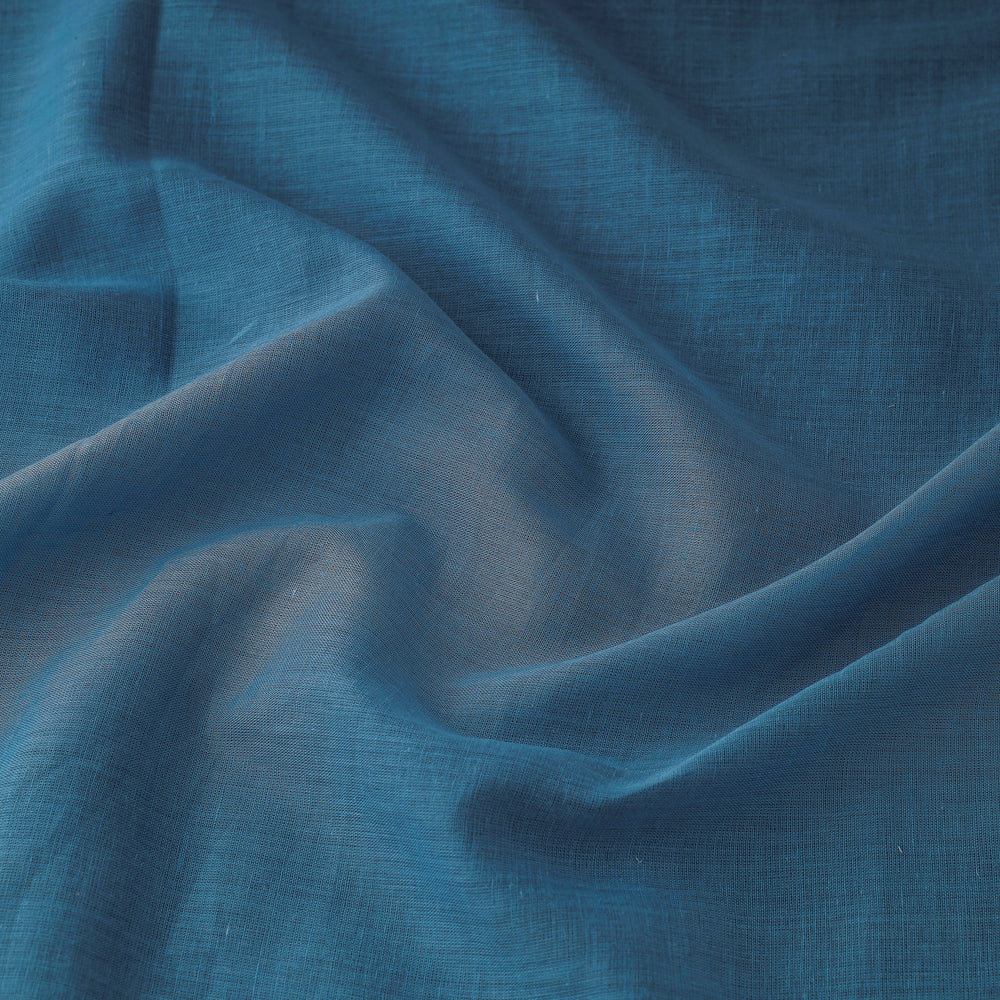 Blue - Prewashed Plain Mul Cotton Fabric