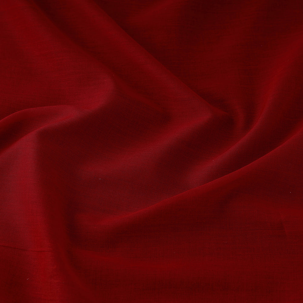 Red - Prewashed Plain Mul Cotton Fabric 63