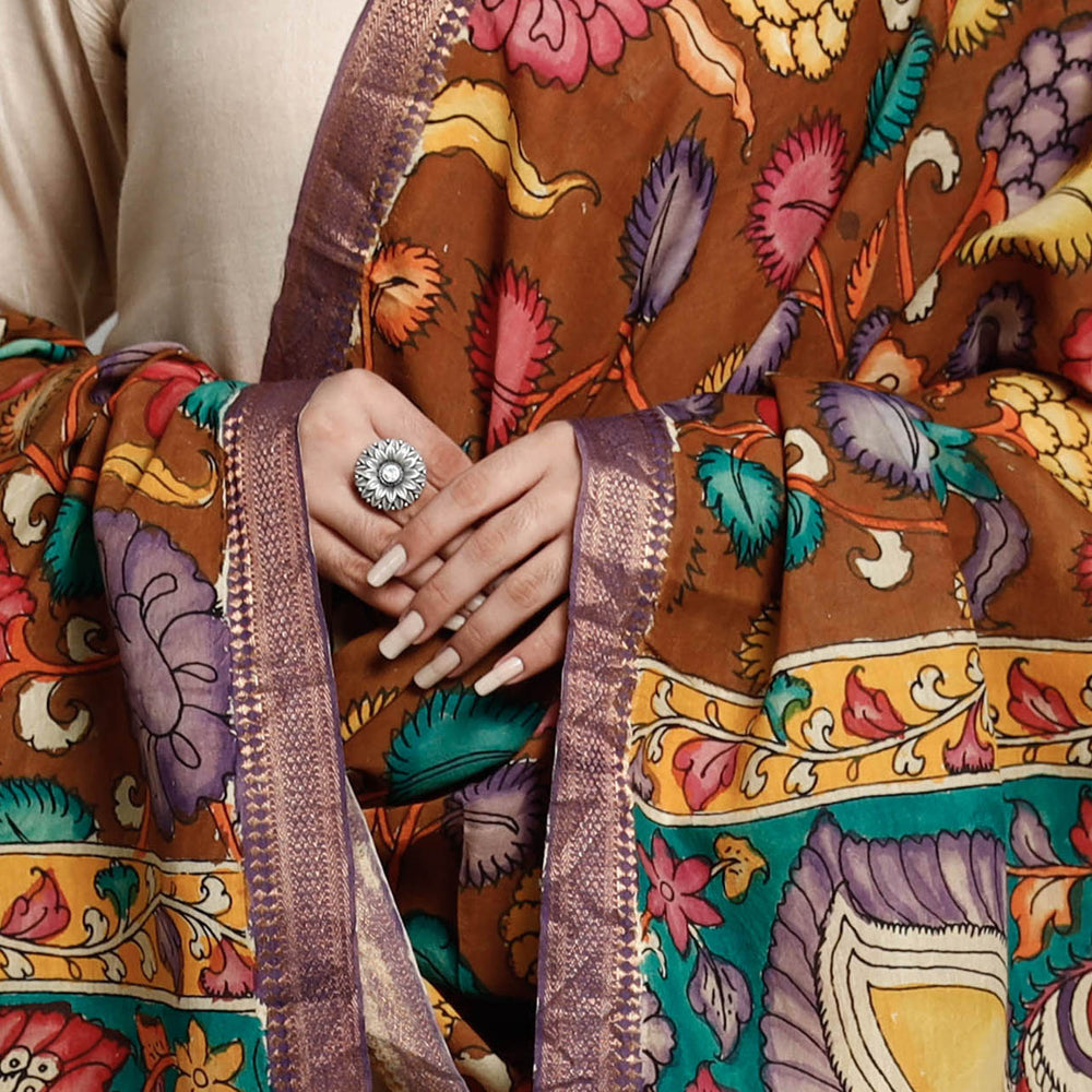 kalamkari handpainted dupatta