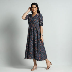  Bagru Block Printed Cotton Flare Dress 