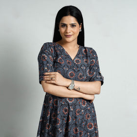  Bagru Block Printed Cotton Flare Dress 