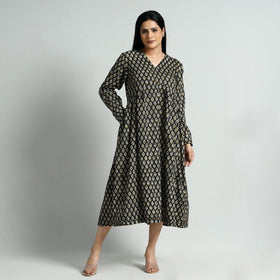  Bagru Block Printed Cotton Flare Dress Online at iTokri.com