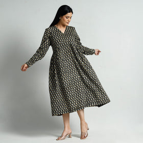  Bagru Block Printed Cotton Flare Dress Online at iTokri.com