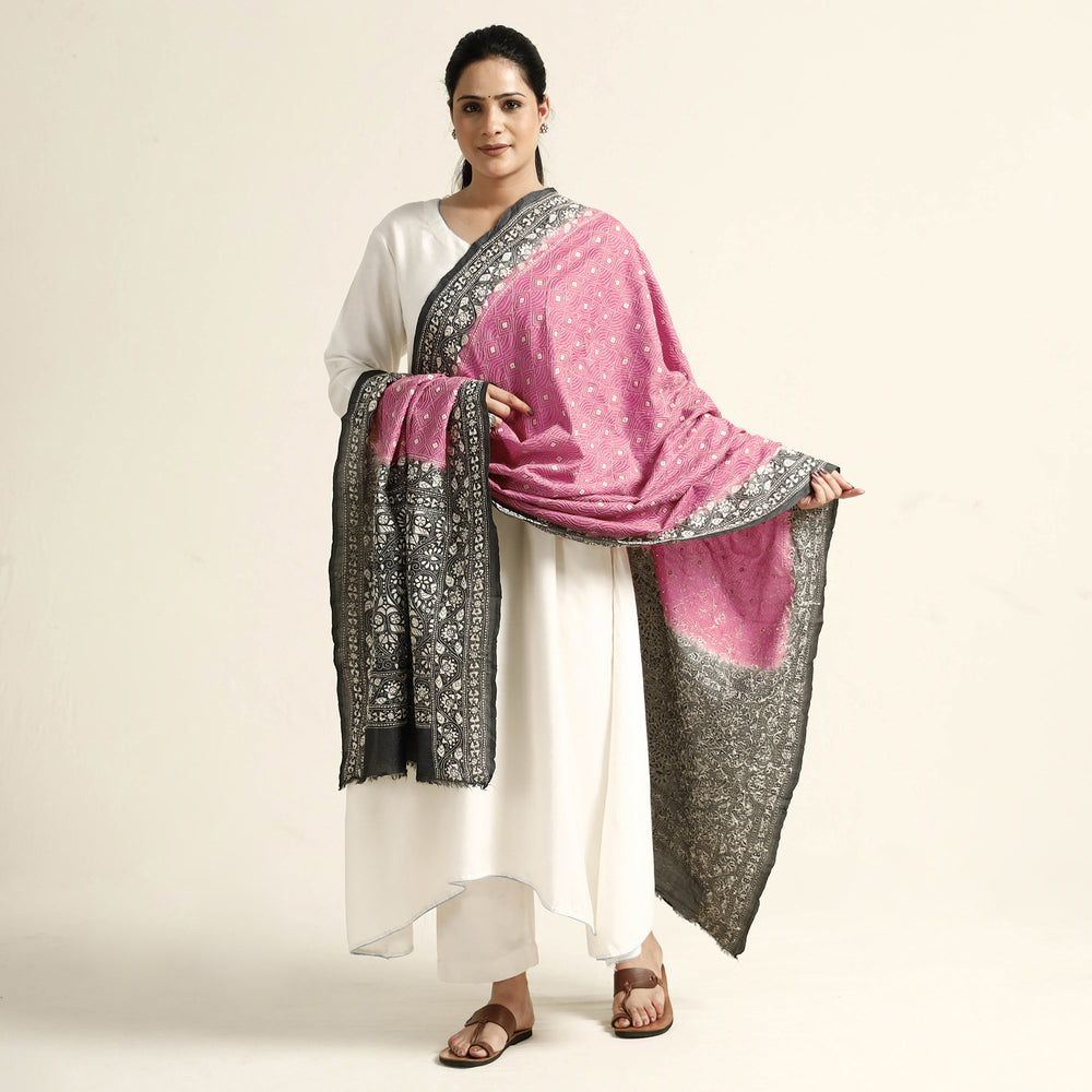 Kantha Embroidery Silk Dupatta 