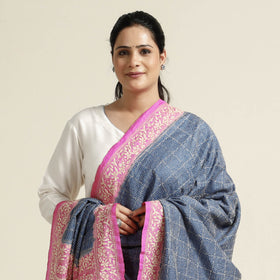  Bengal Kantha Embroidery Tussar Silk Handloom Dupatta 