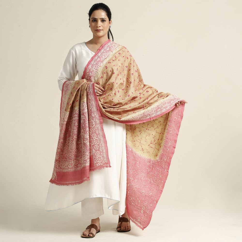 Kantha Embroidery Silk Dupatta