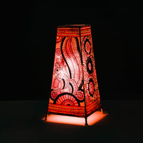  Handpainted Tholu Bommalata Leather Table Lamp (Big) 