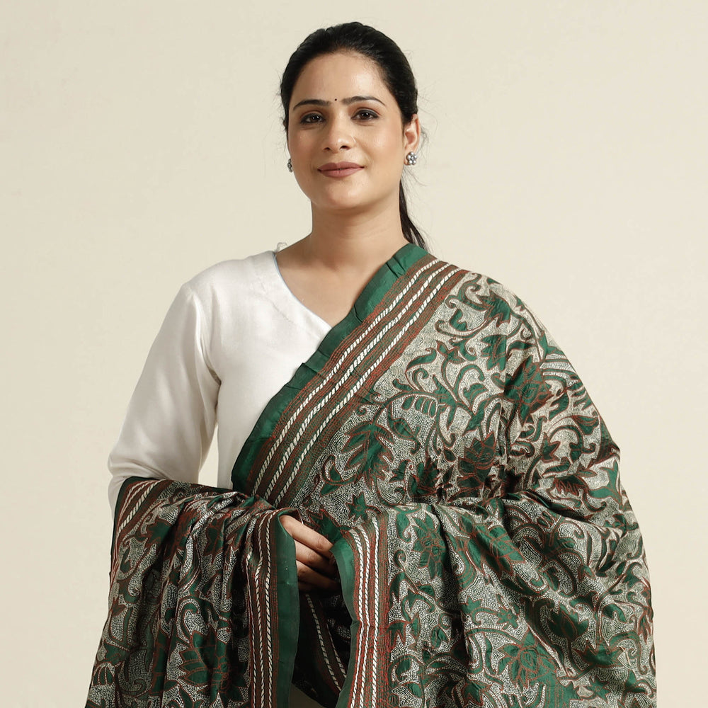 Kantha Embroidery Silk Dupatta