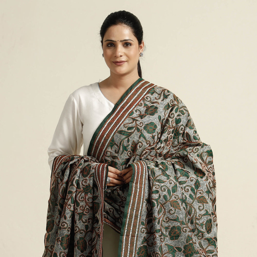 Kantha Embroidery Silk Dupatta