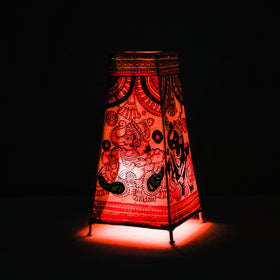  Handpainted Tholu Bommalata Leather Table Lamp (Big) Online l iTokri.com 