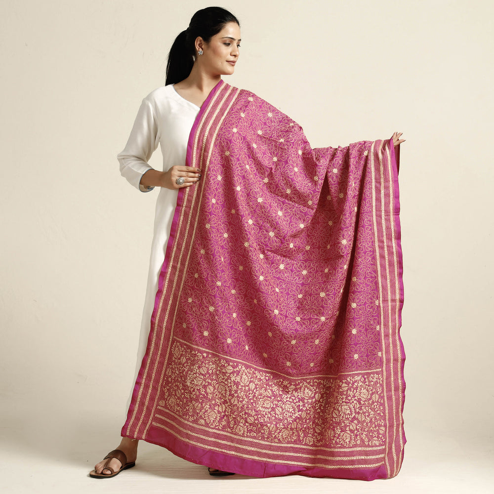 Kantha Embroidery Silk Dupatta