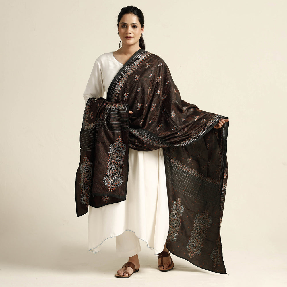 Kantha Embroidery Silk Dupatta