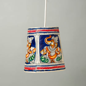 Handpainted Tholu Bommalata Leather Hanging Lamp 