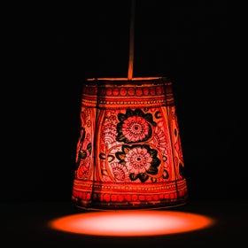  Handpainted Tholu Bommalata Leather Hanging Lamp 