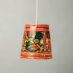  Handpainted Tholu Bommalata Leather Hanging Lamp 