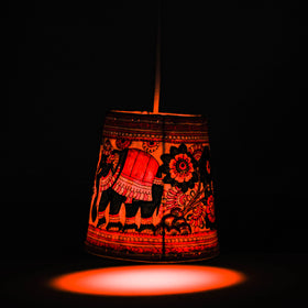  Handpainted Tholu Bommalata Leather Hanging Lamp 