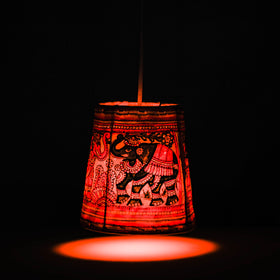  Handpainted Tholu Bommalata Leather Hanging Lamp 